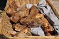 Bread basket. Freshly baked bread rolls Royalty Free Stock Photo