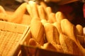 Bread basket in golden warm color
