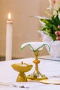 Hands of the pope celebrated the Eucharist Royalty Free Stock Photo