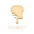 Bread bite letter B Wood tray shape logo icon design illustration