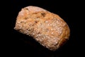 bread on a black background, isolatedblack