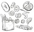 Bread. Buns. Baking. Vector illustration. Royalty Free Stock Photo