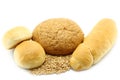 Bread and buns with wheat Royalty Free Stock Photo