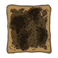 Bread Burned Toast Top View Food