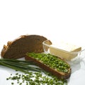 Bread butter and chives Royalty Free Stock Photo