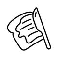 Bread with butter icon. French-toast icon in outline Royalty Free Stock Photo