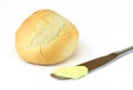 Bread and butter isolated on white Royalty Free Stock Photo