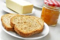 Bread, butter and jam Royalty Free Stock Photo