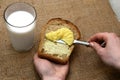 Bread, Butter & Milk Royalty Free Stock Photo
