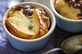 Bread and butter pudding with raisins Royalty Free Stock Photo