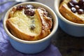 Bread and butter pudding with raisins Royalty Free Stock Photo