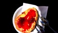 Bread with Butter and Strawberry Jam Royalty Free Stock Photo