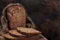 Bread is cereal with the addition of flax, sesame, oat flakes Royalty Free Stock Photo