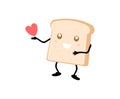 Bread character with heart icon