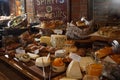 Bread and cheese display in Irish pub Royalty Free Stock Photo