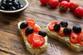 Tomatoes olives natural healthy vegetarian food italian brochet