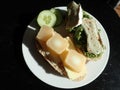 bread and cheese sandwich with vegetable