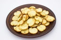 The bread chips roasted crispy