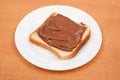 Bread with chocolate cream Royalty Free Stock Photo