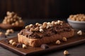 Bread chocolate cream food. Generate Ai