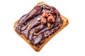 Bread with chocolate hazelnuts paste cream