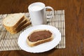 Bread with chocolate spread Royalty Free Stock Photo