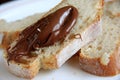 Bread with chocolate spread