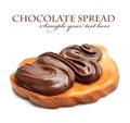 Bread with chocolate spread. Royalty Free Stock Photo