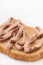 Bread coated with pate Royalty Free Stock Photo