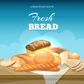 Bread concept vector background. Bakery poster template