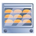 Bread convection oven icon, cartoon style