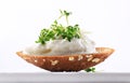 Bread with cottage cheese and cress Royalty Free Stock Photo