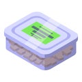 Bread crouton box icon isometric vector. Cube nutrition snack