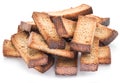 Bread croutons isolated on a white Royalty Free Stock Photo