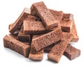 Bread croutons isolated on a white. Royalty Free Stock Photo