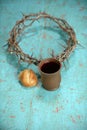 Bread, Crown and Crown of Thorns Royalty Free Stock Photo