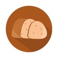 Bread cut slices menu bakery food product block and flat icon Royalty Free Stock Photo