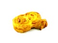 Bread Denish yellow raisins on white background Royalty Free Stock Photo