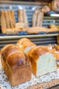 Bread display in bakery