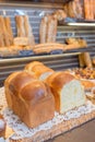 Bread display in bakery