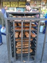 Bread display on the street in Amman, Jordan