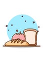 A bread and donuts vector illustration