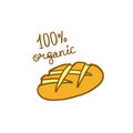 Bread doodle icon, vector illustration