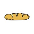 Bread doodle icon, vector illustration