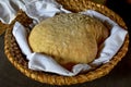 Bread Dough in a Basket Royalty Free Stock Photo