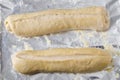 Bread dough batons rising