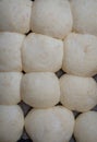 Bread dough  on floured board ,making bread rolls at home Royalty Free Stock Photo