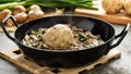 Bread dumpling with mushrooms Royalty Free Stock Photo