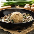 Bread dumpling with mushrooms Royalty Free Stock Photo