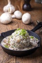 Bread dumpling with sauce Royalty Free Stock Photo